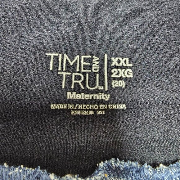 Time & Tru Maternity Skinny Jeans Comfort Belly Band Size XXL (20) Medium Wash - Picture 10 of 11